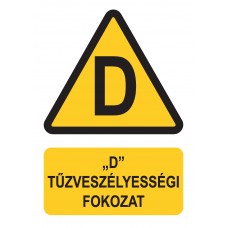 Figyelmeztető jelzések - "D" tűzveszélyességi fokozat